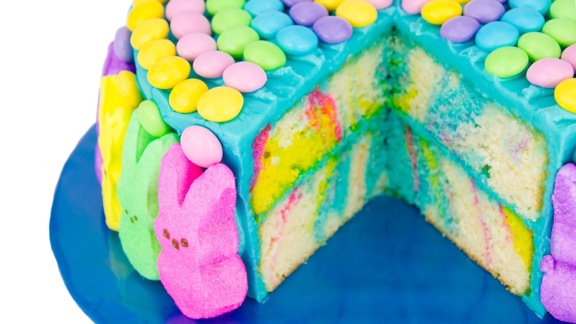 A Fabulous Marbled Easter Cake With Rabbits And M M S Decoration