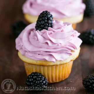 Blackberry Frosting Recipe Along With Greek Yogurt Cupcakes
