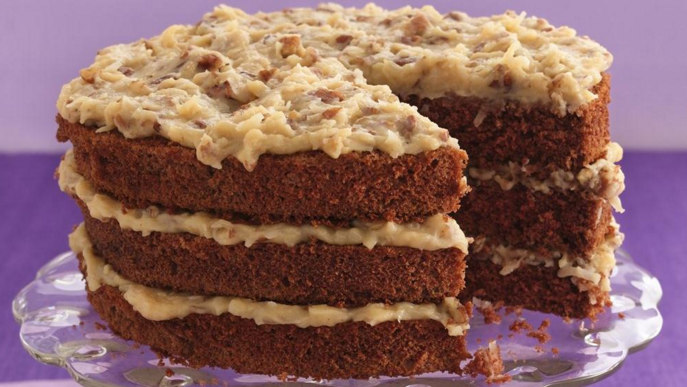 A Really Delightful German Chocolate Cake With Coconut Pecan Frosting Afternoon Baking With 