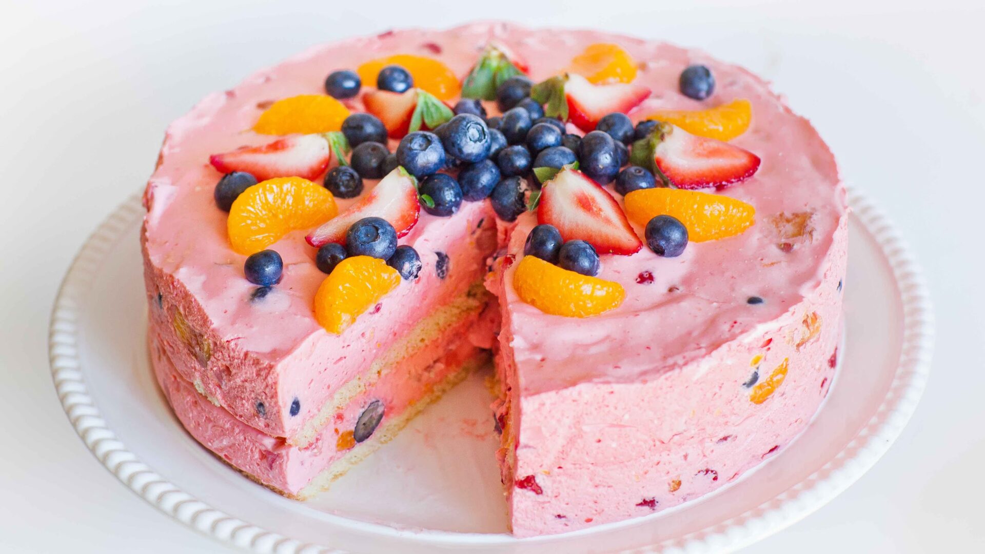 Jello Fruit Mousse Cake Recipe