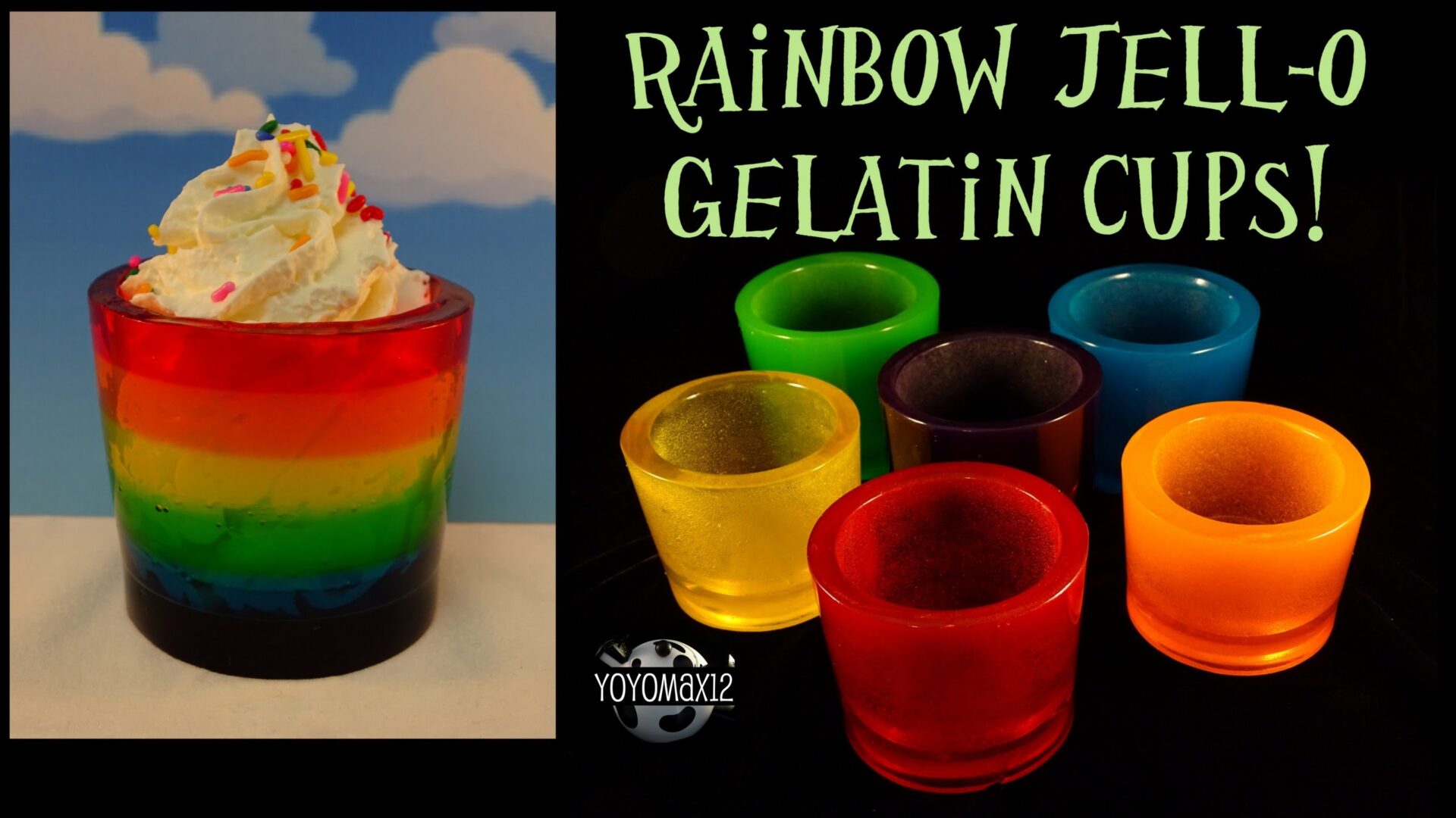 How To Make Rainbow Gummy "JellO" Gelatine Cups Afternoon Baking