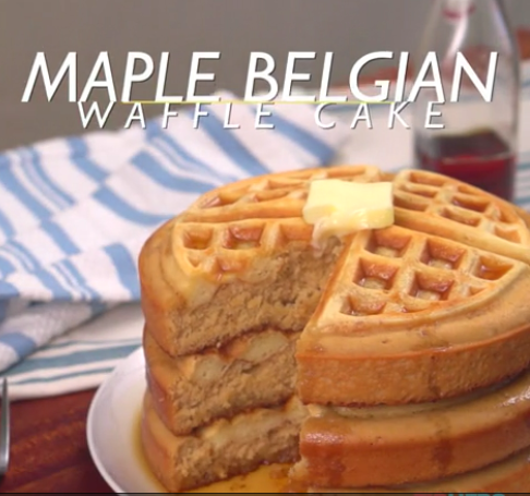 How To Make A Maple Belgian Waffle Cake - Afternoon Baking With Grandma