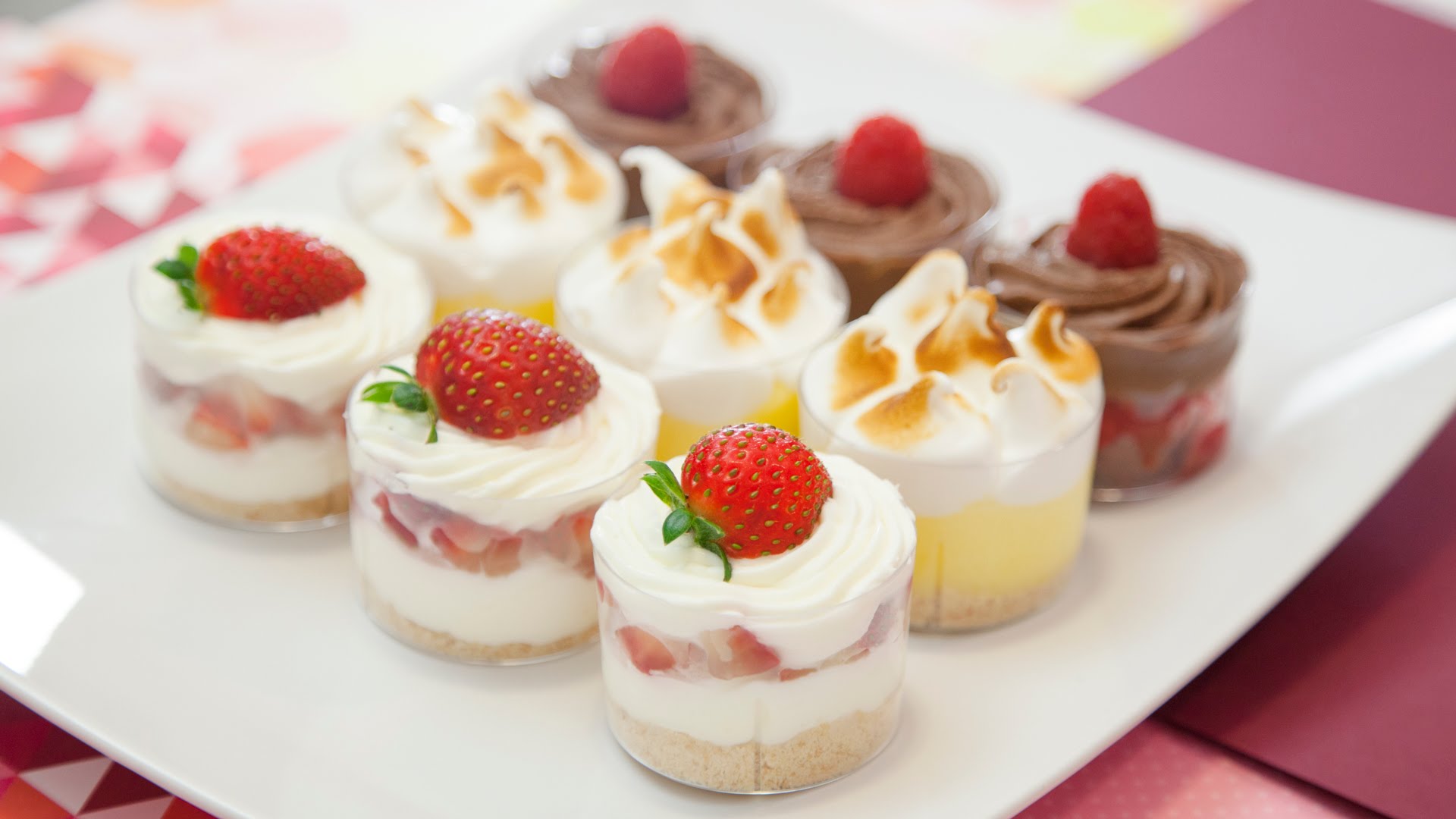 Love These Mini Desserts ....Raspberry Brownie, Strawberry ...