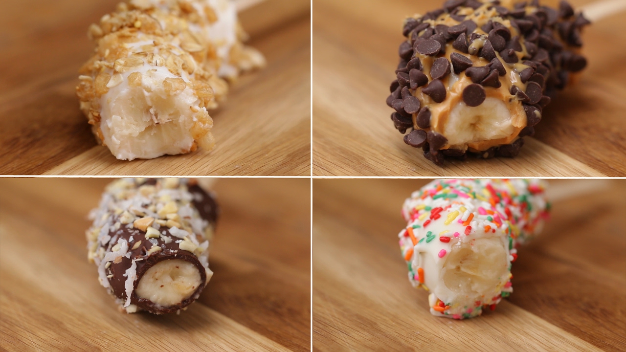 Yummy And Fun Easy Frozen Bananas 4 Different Ways - Afternoon Baking ...