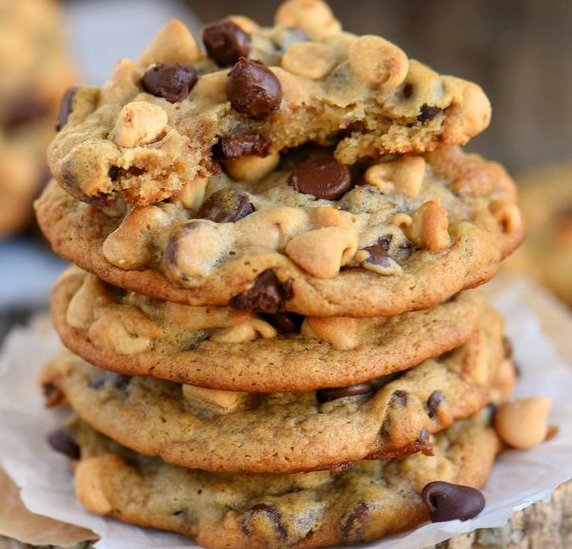 Peanut Butter Banana Chocolate Chip Cookies